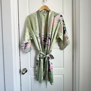 LIGHT GREEN SILK ROBE FROM VIETNAM
